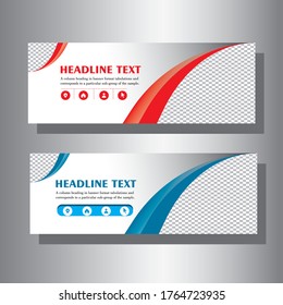 Vector design banner background red and blue