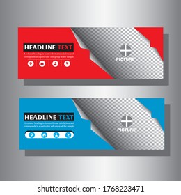 Vector design banner background red and blue