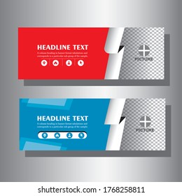 Vector design banner background red and blue