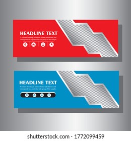 Vector design banner background red and blue
