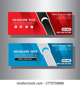 Vector design banner background red and blue