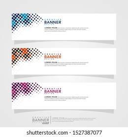 Vector design banner background template abstract. Collection of abstract template. Can used for design web banner, header, footer, layout, letterhed, landing page and social media promotion.