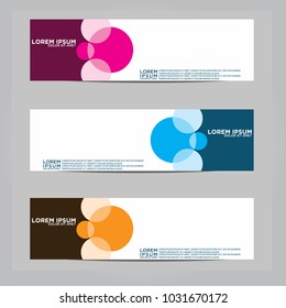 Vector design Banner backgrounds in three different colors.