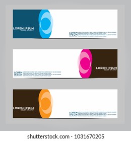 Vector design Banner backgrounds in three different colors.