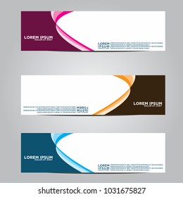 Vector design Banner backgrounds in three different colors.