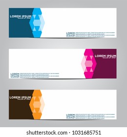 Vector design Banner backgrounds in three different colors.
