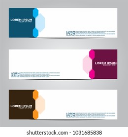 Vector design Banner backgrounds in three different colors.
