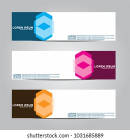 Vector design Banner backgrounds in three different colors.