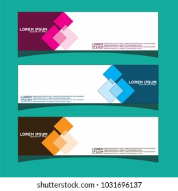 Vector design Banner backgrounds in three different colors.