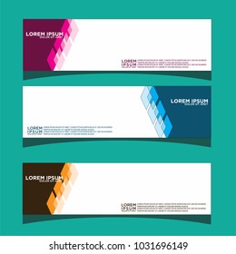 Vector design Banner backgrounds in three different colors.