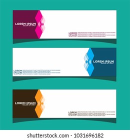 Vector design Banner backgrounds in three different colors.