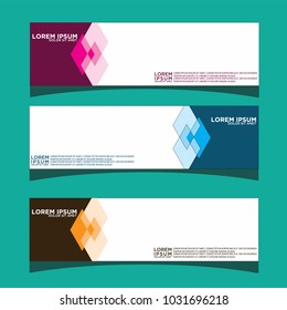 Vector design Banner backgrounds in three different colors.