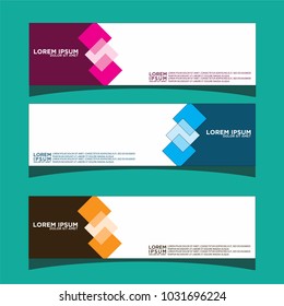 Vector design Banner backgrounds in three different colors.