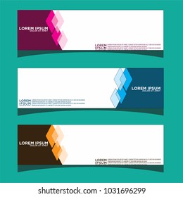 Vector design Banner backgrounds in three different colors.