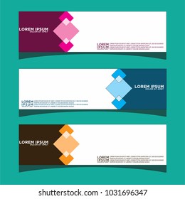 Vector design Banner backgrounds in three different colors.