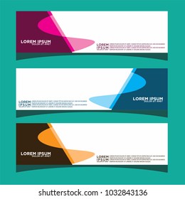 Vector design Banner backgrounds in three different colors.