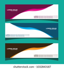 Vector design Banner backgrounds in three different colors.