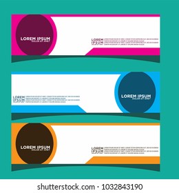 Vector design Banner backgrounds in three different colors.