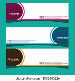Vector design Banner backgrounds in three different colors.