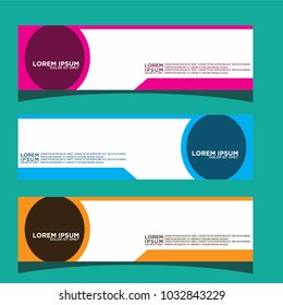 Vector design Banner backgrounds in three different colors.