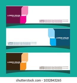 Vector design Banner backgrounds in three different colors.