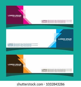 Vector design Banner backgrounds in three different colors.