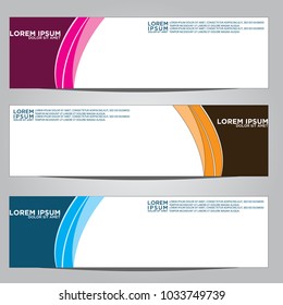 Vector design Banner backgrounds in three different colors.