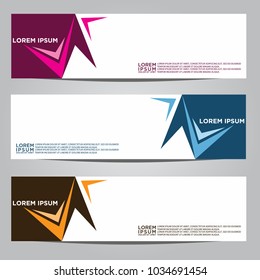 Vector design Banner backgrounds in three different colors.