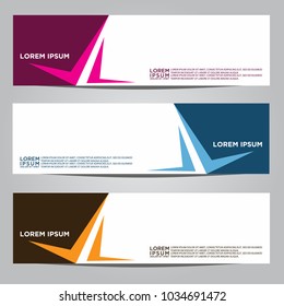 Vector design Banner backgrounds in three different colors.