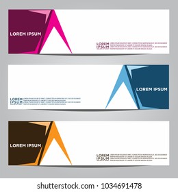 Vector design Banner backgrounds in three different colors.