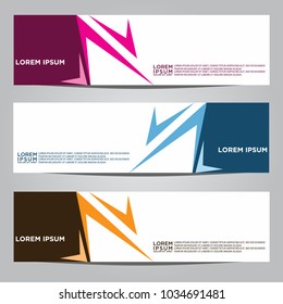 Vector design Banner backgrounds in three different colors.