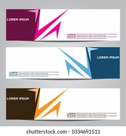 Vector design Banner backgrounds in three different colors.