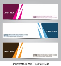 Vector design Banner backgrounds in three different colors.