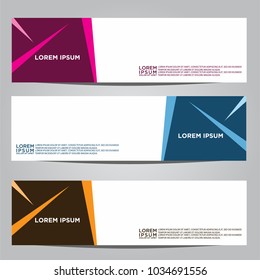 Vector design Banner backgrounds in three different colors.
