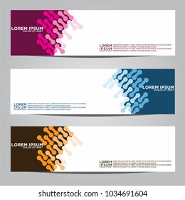 Vector design Banner backgrounds in three different colors.