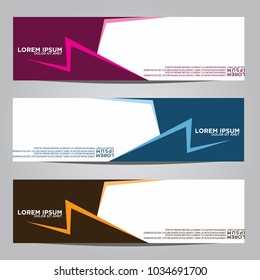 Vector design Banner backgrounds in three different colors.