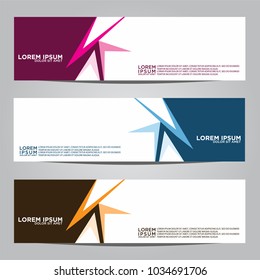 Vector design Banner backgrounds in three different colors.
