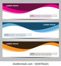 Vector design Banner backgrounds in three different colors.