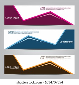 Vector design Banner backgrounds in three different colors.