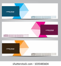 Vector design Banner backgrounds in three different colors.