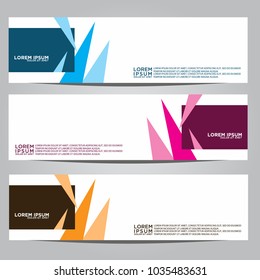 Vector design Banner backgrounds in three different colors.