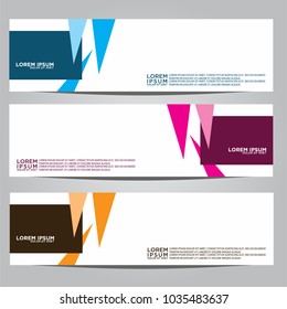 Vector design Banner backgrounds in three different colors.