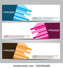Vector design Banner backgrounds in three different colors.