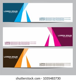 Vector design Banner backgrounds in three different colors.