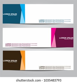 Vector design Banner backgrounds in three different colors.