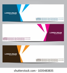 Vector design Banner backgrounds in three different colors.