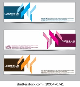 Vector design Banner backgrounds in three different colors.