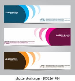 Vector design Banner backgrounds in three different colors.