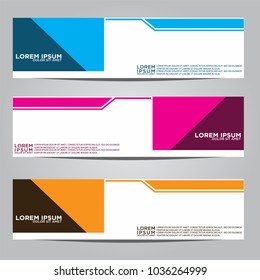 Vector design Banner backgrounds in three different colors.
