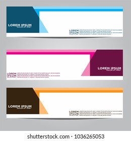 Vector design Banner backgrounds in three different colors.